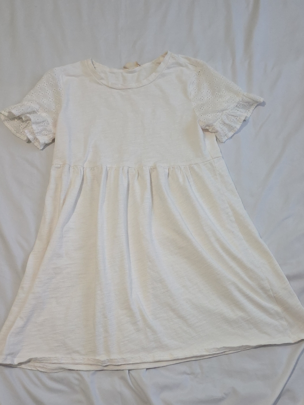 Altar'd State White Eyelet-Sleeve Mini Dress